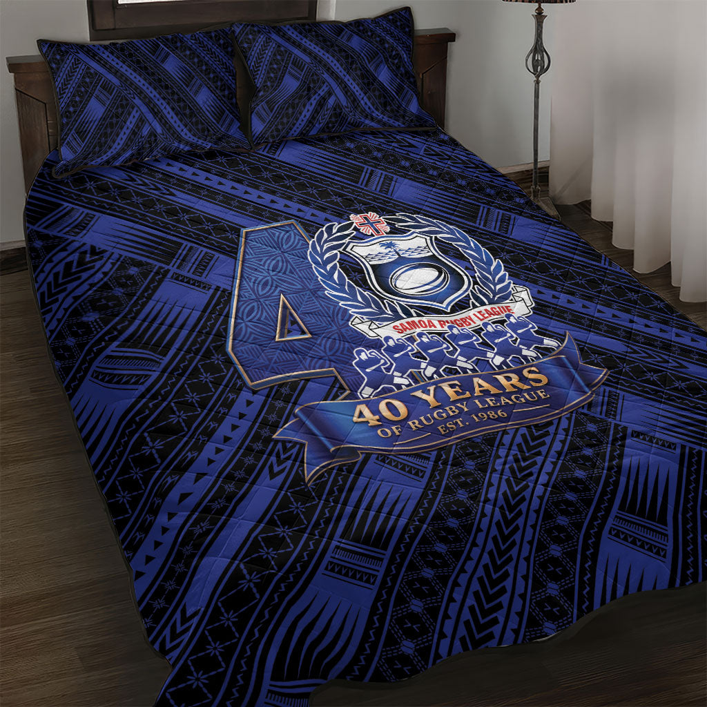 Toa Samoa 40th Anniversary Quilt Bed Set Royal Blue Tribal LT9 Blue - Polynesian Pride