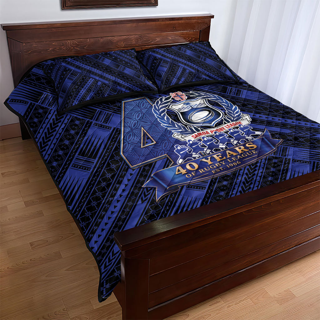 Toa Samoa 40th Anniversary Quilt Bed Set Royal Blue Tribal LT9 - Polynesian Pride