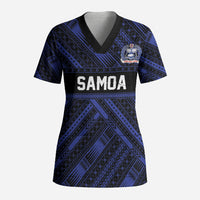 Toa Samoa 40th Anniversary Scrub Top Royal Blue Tribal LT9 Adult Blue - Polynesian Pride