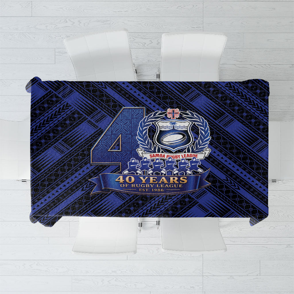 Toa Samoa 40th Anniversary Tablecloth Royal Blue Tribal LT9 Blue - Polynesian Pride