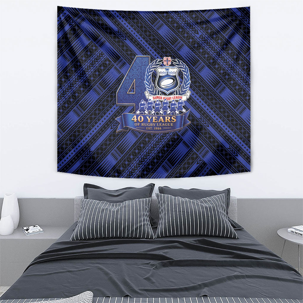 Toa Samoa 40th Anniversary Tapestry Royal Blue Tribal LT9 - Polynesian Pride