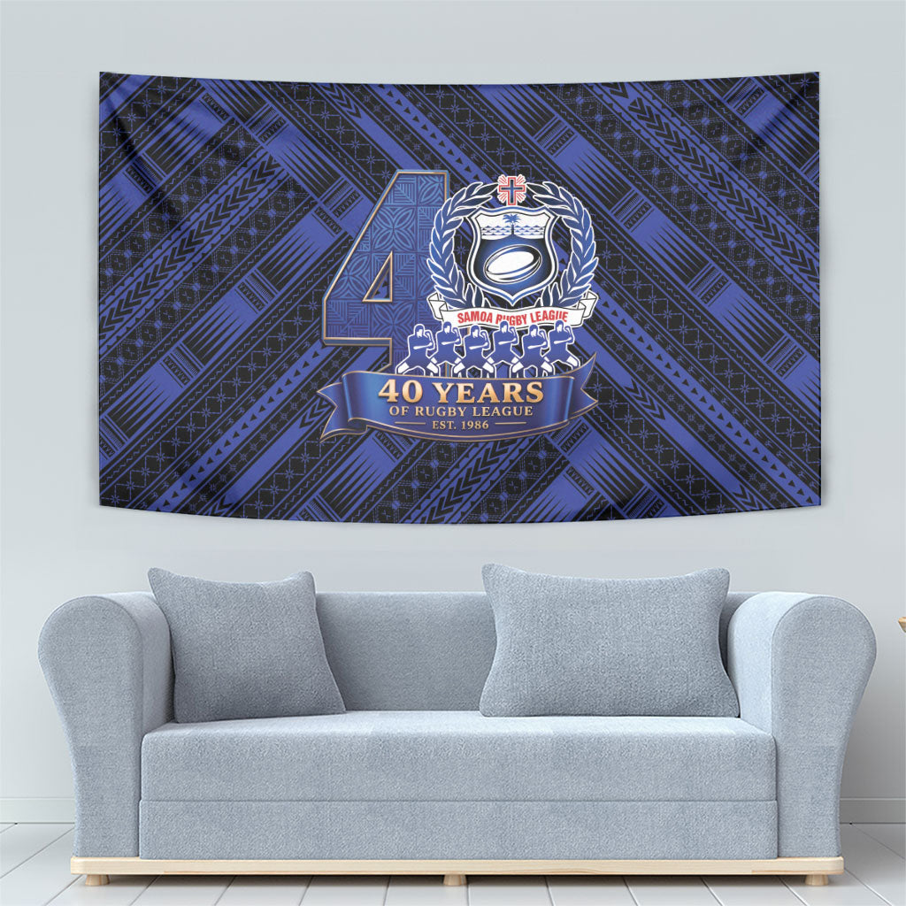 Toa Samoa 40th Anniversary Tapestry Royal Blue Tribal LT9 - Polynesian Pride