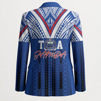Toa Samoa Siva Tau Blazer Royal Blue Chevron Geometric Heritage LT9 - Polynesian Pride