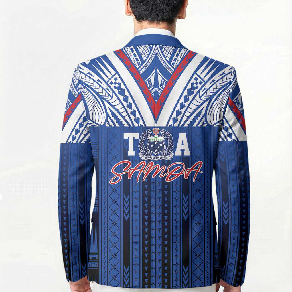 Toa Samoa Siva Tau Blazer Royal Blue Chevron Geometric Heritage LT9 - Polynesian Pride