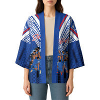 Toa Samoa Siva Tau Kimono Royal Blue Chevron Geometric Heritage LT9 - Polynesian Pride