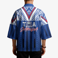 Toa Samoa Siva Tau Kimono Royal Blue Chevron Geometric Heritage LT9 - Polynesian Pride