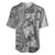 Polynesia Baseball Jersey Hibiscus and Hawaiian Tribal Tattoo Retro Style Gray Color LT9 Gray - Polynesian Pride