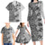 Polynesia Family Matching Long Sleeve Bodycon Dress and Hawaiian Shirt Hibiscus and Hawaiian Tribal Tattoo Retro Style Gray Color LT9 - Polynesian Pride