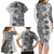 Polynesia Family Matching Long Sleeve Bodycon Dress and Hawaiian Shirt Hibiscus and Hawaiian Tribal Tattoo Retro Style Gray Color LT9 - Polynesian Pride