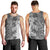 Polynesia Men Tank Top Hibiscus and Hawaiian Tribal Tattoo Retro Style Gray Color LT9 - Polynesian Pride