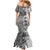 Polynesia Mermaid Dress Hibiscus and Hawaiian Tribal Tattoo Retro Style Gray Color LT9 - Polynesian Pride