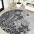 Polynesia Round Carpet Hibiscus and Hawaiian Tribal Tattoo Retro Style Gray Color LT9 Gray - Polynesian Pride