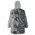 Polynesia Wearable Blanket Hoodie Hibiscus and Hawaiian Tribal Tattoo Retro Style Gray Color LT9 - Polynesian Pride