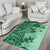 Polynesia Area Rug Hibiscus and Hawaiian Tribal Tattoo Retro Style Green Color LT9 - Polynesian Pride