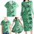 Polynesia Family Matching Long Sleeve Bodycon Dress and Hawaiian Shirt Hibiscus and Hawaiian Tribal Tattoo Retro Style Green Color LT9 - Polynesian Pride