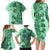 Polynesia Family Matching Long Sleeve Bodycon Dress and Hawaiian Shirt Hibiscus and Hawaiian Tribal Tattoo Retro Style Green Color LT9 - Polynesian Pride