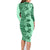 Polynesia Family Matching Long Sleeve Bodycon Dress and Hawaiian Shirt Hibiscus and Hawaiian Tribal Tattoo Retro Style Green Color LT9 - Polynesian Pride