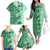 Polynesia Family Matching Off Shoulder Long Sleeve Dress and Hawaiian Shirt Hibiscus and Hawaiian Tribal Tattoo Retro Style Green Color LT9 - Polynesian Pride