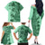 Polynesia Family Matching Off Shoulder Long Sleeve Dress and Hawaiian Shirt Hibiscus and Hawaiian Tribal Tattoo Retro Style Green Color LT9 - Polynesian Pride