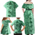 Polynesia Family Matching Off Shoulder Maxi Dress and Hawaiian Shirt Hibiscus and Hawaiian Tribal Tattoo Retro Style Green Color LT9 - Polynesian Pride