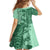 Polynesia Family Matching Off Shoulder Short Dress and Hawaiian Shirt Hibiscus and Hawaiian Tribal Tattoo Retro Style Green Color LT9 - Polynesian Pride