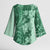 Polynesia Kimono Sleeve Blouse Hibiscus Hawaiian Tribal Tattoo Retro Green - Polynesian Pride