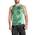 Polynesia Men Tank Top Hibiscus and Hawaiian Tribal Tattoo Retro Style Green Color LT9 - Polynesian Pride