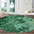 Polynesia Round Carpet Hibiscus and Hawaiian Tribal Tattoo Retro Style Green Color LT9 - Polynesian Pride