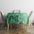 Polynesia Tablecloth Hibiscus and Hawaiian Tribal Tattoo Retro Style Green Color LT9 - Polynesian Pride