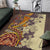 Polynesia Area Rug Hibiscus and Hawaiian Tribal Tattoo Retro Style Tan Color LT9 Tan - Polynesian Pride