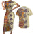 Polynesia Couples Matching Short Sleeve Bodycon Dress and Hawaiian Shirt Hibiscus and Hawaiian Tribal Tattoo Retro Style Tan Color LT9 Tan - Polynesian Pride