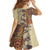 Polynesia Family Matching Long Sleeve Bodycon Dress and Hawaiian Shirt Hibiscus and Hawaiian Tribal Tattoo Retro Style Tan Color LT9 - Polynesian Pride