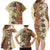 Polynesia Family Matching Long Sleeve Bodycon Dress and Hawaiian Shirt Hibiscus and Hawaiian Tribal Tattoo Retro Style Tan Color LT9 - Polynesian Pride