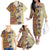 Polynesia Family Matching Off Shoulder Long Sleeve Dress and Hawaiian Shirt Hibiscus and Hawaiian Tribal Tattoo Retro Style Tan Color LT9 - Polynesian Pride