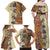 Polynesia Family Matching Off Shoulder Maxi Dress and Hawaiian Shirt Hibiscus and Hawaiian Tribal Tattoo Retro Style Tan Color LT9 - Polynesian Pride