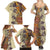 Polynesia Family Matching Summer Maxi Dress and Hawaiian Shirt Hibiscus and Hawaiian Tribal Tattoo Retro Style Tan Color LT9 - Polynesian Pride