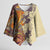 Polynesia Kimono Sleeve Blouse Hibiscus Hawaiian Tribal Tattoo Retro Tan - Polynesian Pride