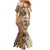 Polynesia Mermaid Dress Hibiscus and Hawaiian Tribal Tattoo Retro Style Tan Color LT9 - Polynesian Pride