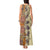 Polynesia Tank Maxi Dress Hibiscus and Hawaiian Tribal Tattoo Retro Style Tan Color LT9 - Polynesian Pride