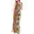 Polynesia Tank Maxi Dress Hibiscus and Hawaiian Tribal Tattoo Retro Style Tan Color LT9 - Polynesian Pride