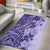 Polynesia Area Rug Hibiscus and Hawaiian Tribal Tattoo Retro Style Violet Color LT9 - Polynesian Pride