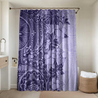 Polynesia Bathroom Set Hibiscus Hawaiian Tribal Tattoo Retro Violet - Polynesian Pride