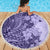 Polynesia Beach Blanket Hibiscus and Hawaiian Tribal Tattoo Retro Style Violet Color LT9 - Polynesian Pride