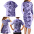 Polynesia Family Matching Long Sleeve Bodycon Dress and Hawaiian Shirt Hibiscus and Hawaiian Tribal Tattoo Retro Style Violet Color LT9 - Polynesian Pride