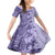 Polynesia Family Matching Mermaid Dress and Hawaiian Shirt Hibiscus and Hawaiian Tribal Tattoo Retro Style Violet Color LT9 Daughter's Dress Violet - Polynesian Pride