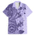 Polynesia Family Matching Mermaid Dress and Hawaiian Shirt Hibiscus and Hawaiian Tribal Tattoo Retro Style Violet Color LT9 Dad's Shirt - Short Sleeve Violet - Polynesian Pride