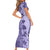 Polynesia Family Matching Short Sleeve Bodycon Dress and Hawaiian Shirt Hibiscus and Hawaiian Tribal Tattoo Retro Style Violet Color LT9 - Polynesian Pride