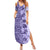 Polynesia Family Matching Summer Maxi Dress and Hawaiian Shirt Hibiscus and Hawaiian Tribal Tattoo Retro Style Violet Color LT9 Mom's Dress Violet - Polynesian Pride