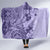 Polynesia Hooded Blanket Hibiscus and Hawaiian Tribal Tattoo Retro Style Violet Color LT9 - Polynesian Pride