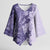 Polynesia Kimono Sleeve Blouse Hibiscus Hawaiian Tribal Tattoo Retro Violet - Polynesian Pride